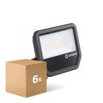 Mehrfachpackung 6x Ledvance Led-Scheinwerfer Aluminium Schwarz 41W 5500lm 100D - 830  | IP66 - Symmetrisch