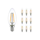Mehrfachpackung 10x LED E14 Kerze Fadenlampe Klar 2.5W 250lm - 827 | Dimmbar - Ersatz für 25W