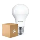 Lot 6x Philips  CorePro LED Ampoule E27 Poire Dépolie 10W 1055lm - 827  | Remplacement 75W