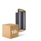 Lot 10x Nordlux Nico Applique Murale Aluminium Noir Up & Down  | Convient pour 2x GU10